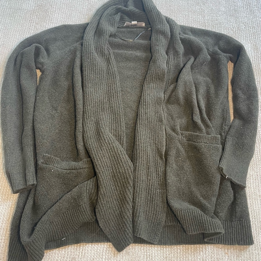 Army green cardigan